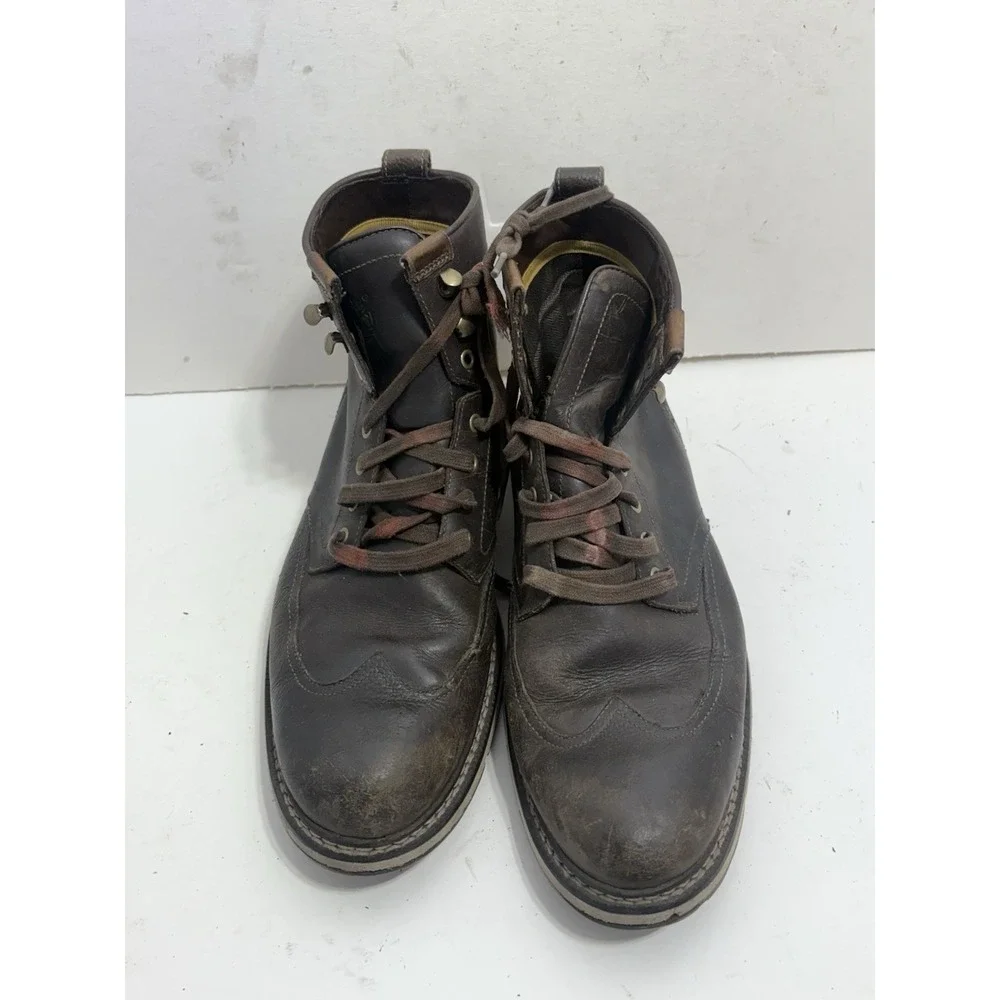 Timberland Men's Britton Hill Brown Leather Wing Tip Chukka Boots Size 10